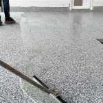 Polyurea garage floor coating protecting against stains and cracks